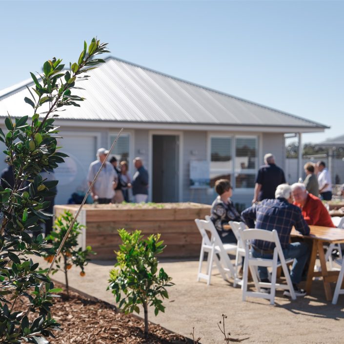 Guests gathered outside for the launch event